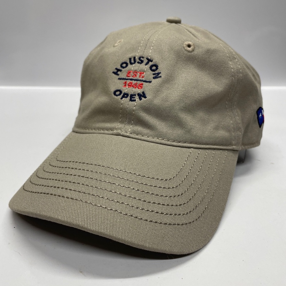 Adult HOUSTON OPEN Est 1946 CAP Beige - OSFM - Adjustable Golf Hat